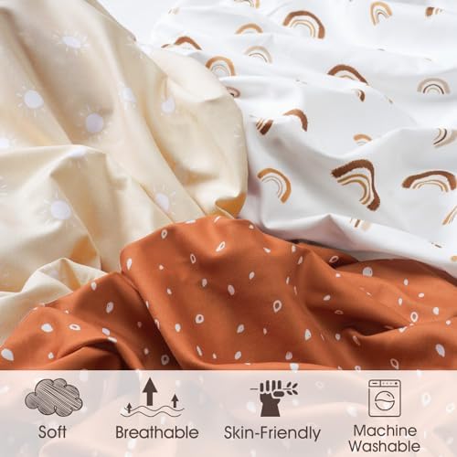 PHF 3 Pack Soft Mini Crib Sheets, Rainbow Silky Pack N Play Sheets - Image 4