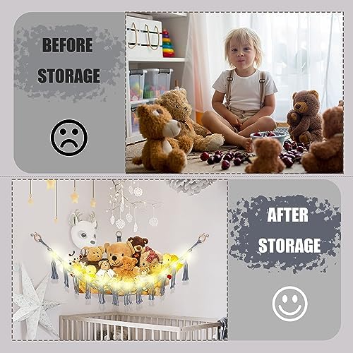 CERETIA Stuffed Animal Hammock Large Corner Plushie Net Storage - Image 4