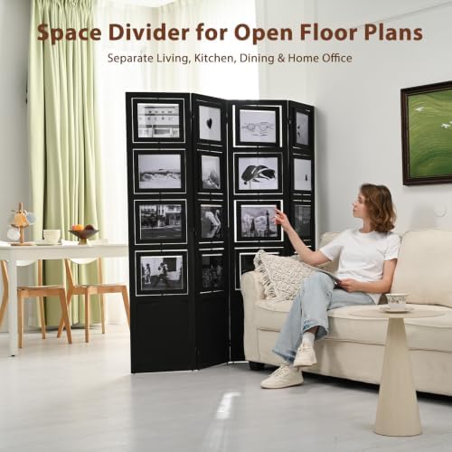 4 Panel Photo Room Divider, Folding Privacy Screen Decorative - Image 6