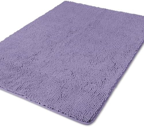 Yeaban Chenille Lavender Bathroom Rug 40"x60", Non-Slip Rubber Backing by Yeaban