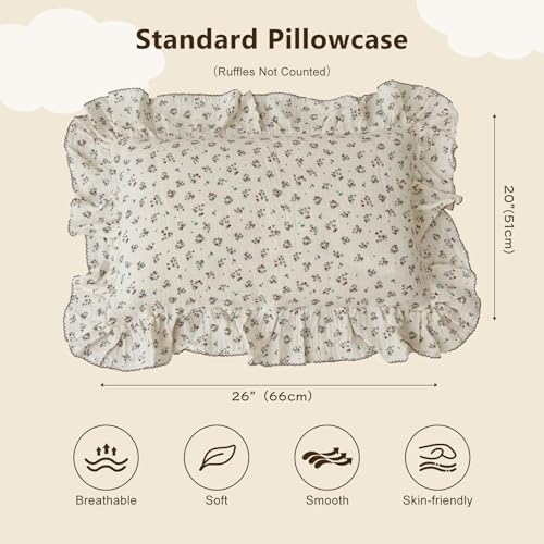 BuLuTu Girls Floral Muslin Pillowcases - Image 2