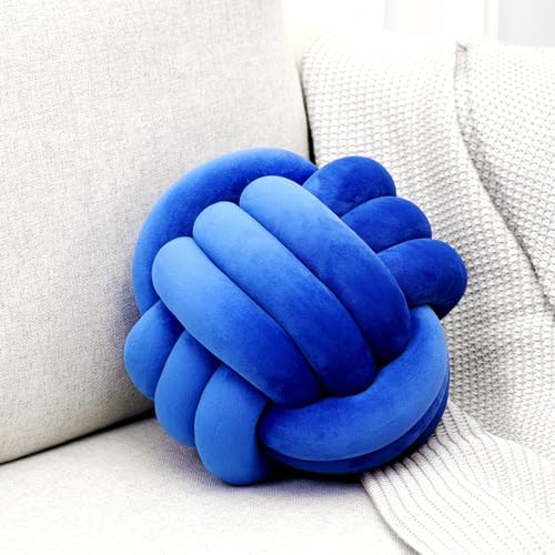 Petrella Jewel Blue Knot Pillow Ball, 8 Inch Round Accent Decorative Pillow by Petrellatoy