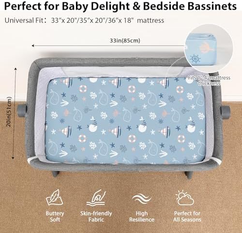 Bassinet Sheets Boy 33”x20” Compatible - Image 2