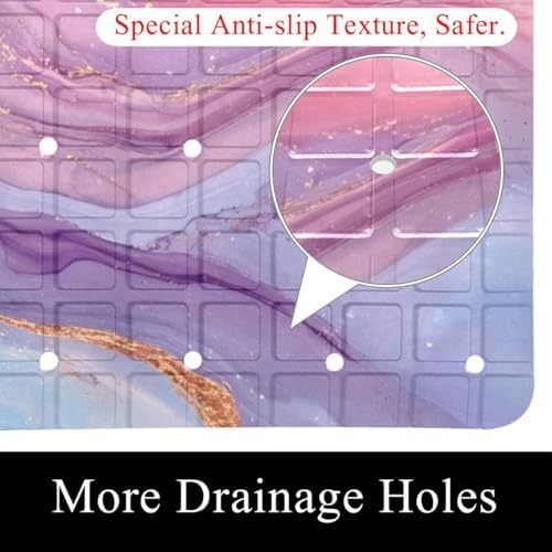 Bath Tub Shower Mat, Washable Bathtub Floor Mats, Suction Cups and Drain Holes - Image 2