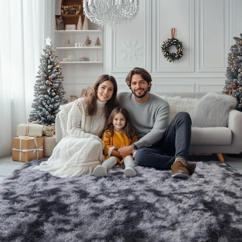 4x6 Dark Grey Fluffy Shag Rug for Bedroom, Plush Washable Carpet - Image 2