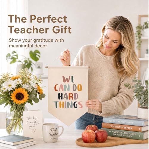 Classroom Wall Decor Banner, We Can Do Hard Things Positive Affirmation Hanging - Image 6