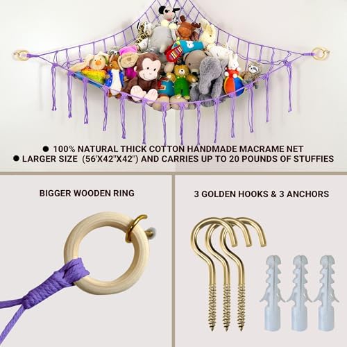 ABBY BABY Large Stuffed Animal Hammock Corner - Image 2