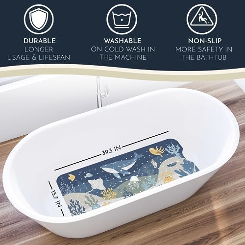 homerella Shower Mat Non Slip Anti Mold 21x21 & Bathtub Mat Non Slip 35x16 - Image 6