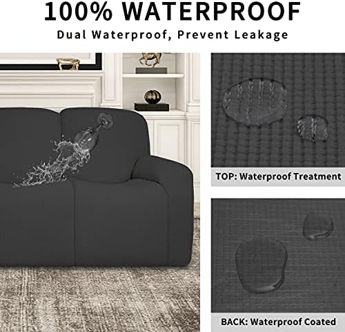 Easy-Going 100% Dual Waterproof Recliner Sofa Cover, 8-Pieces Stretch Relining - Image 3