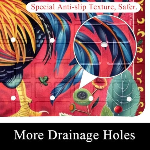 Shower Mat Bathtub Mat, 26.8x15.1 inch, Non-Slip Bath Mat - Image 2