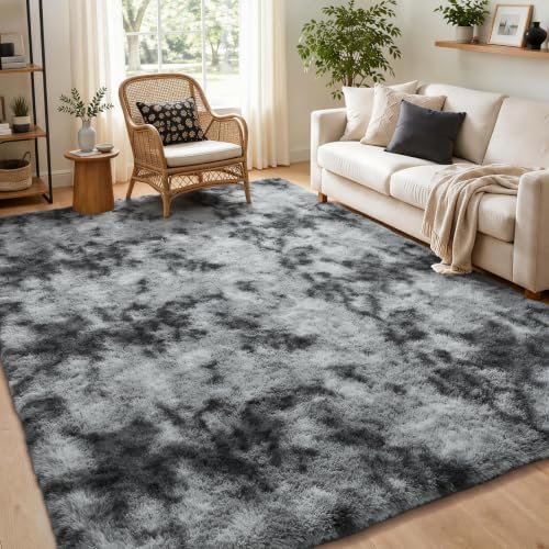 Ophanie Tie-Dyed Grey Area Rugs 6x9 - Image 3