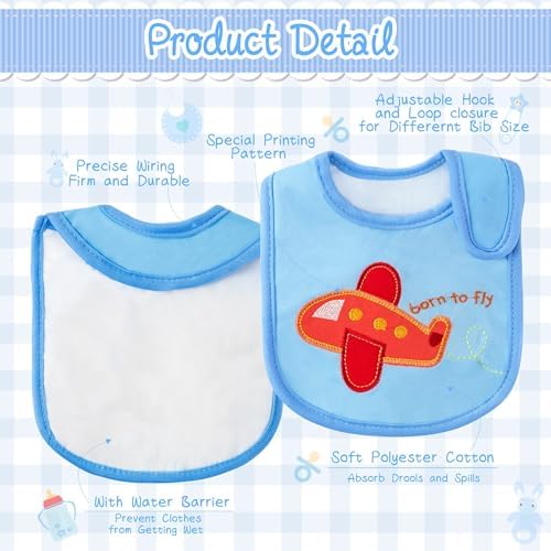 7Pcs Cotton Waterproof Baby Bibs Hook Loop Closure Newborn Bib Keepsake Baby - Image 4