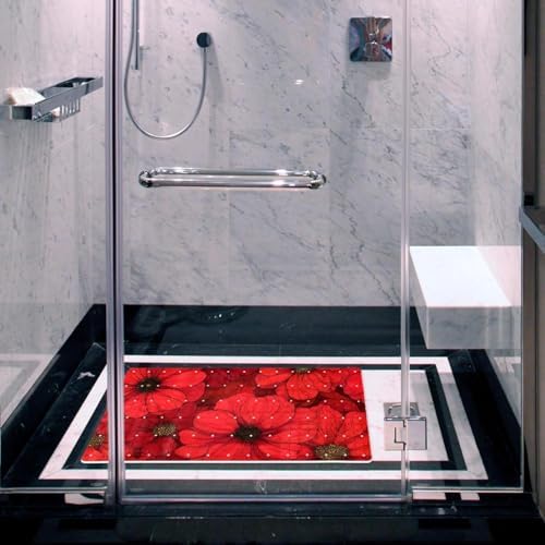 Shower Mat Non Slip, Poppies Anti Slip Bath Mat - Image 6