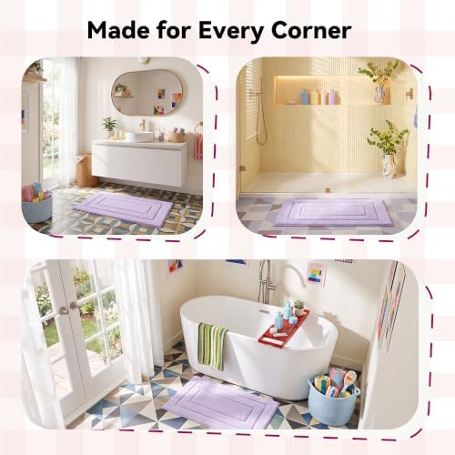 GRANNY SAYS Lavender Bathroom Rug 16" x 24", Non-Slip Microfiber Bath Mat - Image 7