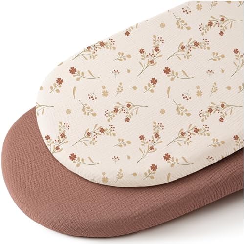 Konssy 2 Pack Muslin Bassinet Sheets by Konssy