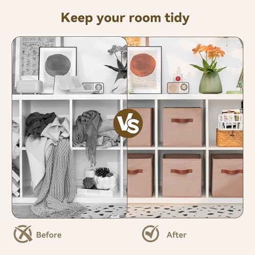 GRANNY SAYS Cube Storage Bins, 11 Inch Cube Organizer, Dusty Pink - Image 7