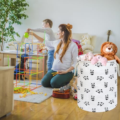 Round Laundry Basket Storage Bins Nursery Hamper Gift Baskets - Image 6