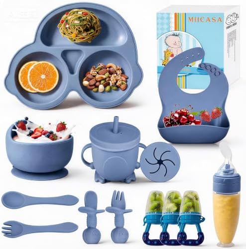 Silicone Baby Feeding Set, Miicasa Baby Led Weaning Supplies Kit by MIICASA