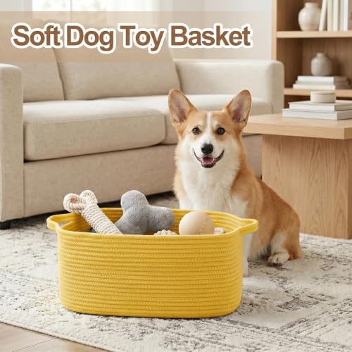 Large Yellow Gift Basket, 16.5"x12.5"x7" Woven Baskets - Image 4