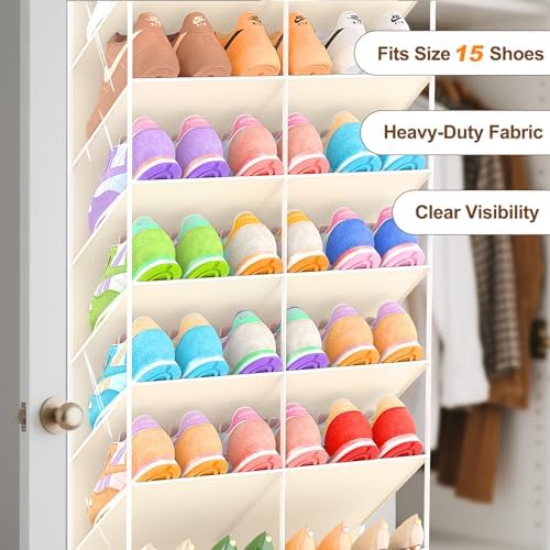 UVIAHOMI 20-30 Pairs Over the Door Shoe Organizer, 10-Tier Door Shoes Rack - Image 5