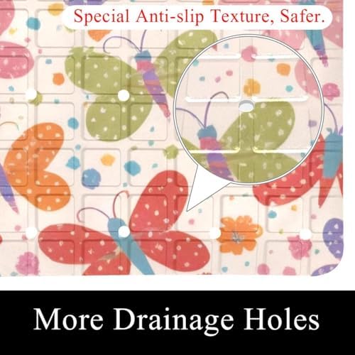 Shower Mat Non Slip, Butterflies Anti Slip Bath Mat - Image 2