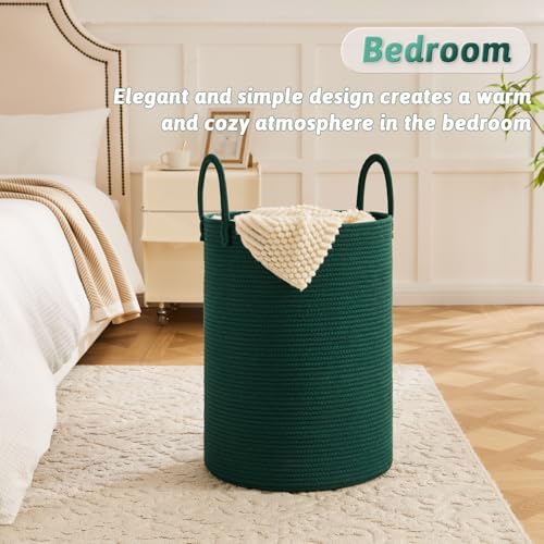 Artfeel Laundry Basket, Woven Cotton Rope Laundry Hamper, 40L - Image 3