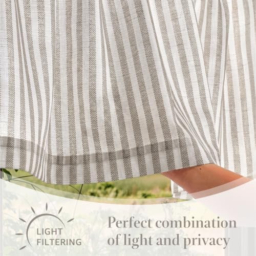 jinchan Linen Boxter Striped Kitchen Valances Taupe Grey 50 x 16 2 Panels - Image 6
