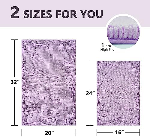 BOANKODU Bathroom Rugs Sets 2 Piece, Extra Soft Chenille Bath Mat Absorbent - Image 2