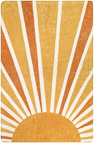 Lahome Boho Sun Print Area Rug 3x5, Washable Living Room Rug - Image 2