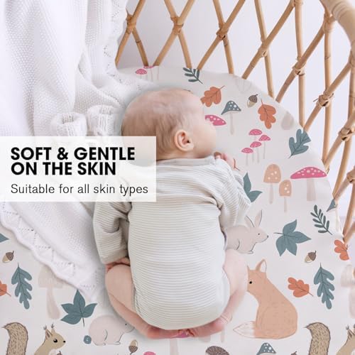 Little Grape Land Bassinet Sheets 3 Pack, Ultra Soft Baby Bassinet Fitted Sheets - Image 3