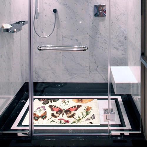 Shower Mat Non Slip, Butterflies Floral Anti Slip Bath Mat - Image 5
