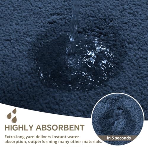 Polyester Bathroom Rug 40"x60" Navy Blue, Large Soft Bath Mat - Image 5