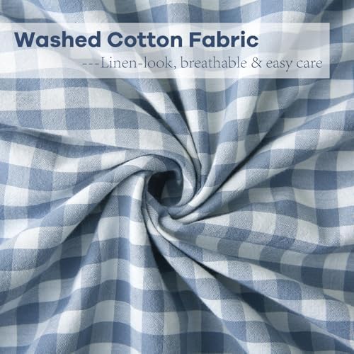 2 Pack Dust Blue Gingham Ruffle Throw Pillow Covers 22''x22'' - Image 6