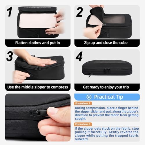 BAGAIL 4 Set/6 Set/8 Set Compression Packing Cubes Travel Accessories - Image 5