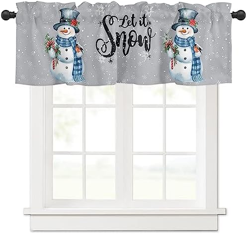 Snowman Christmas Valance Curtains by VandarllinHomeKitchenDecor