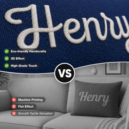 Custom Embroidered Name Pillow，Personalized Decorative Throw Pillows, - Image 4
