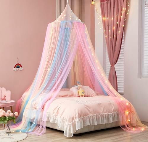 Rainbow Bed Canopy with Lights - Image 2