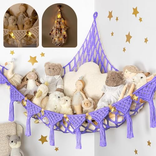 TIDYTEDS Macrame DreamLights Boho Stuffed Animal Storage Net Hammock Extra by TIDYTEDS