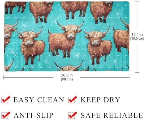 Shower Mat Bathtub Mat, 26.8x15.1 inch, Non-Slip Bath Mat - Image 4