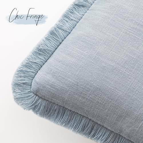 Foindtower Decorative Linen Fringe Throw Pillow Covers Cozy Boho Farmhouse - Image 3