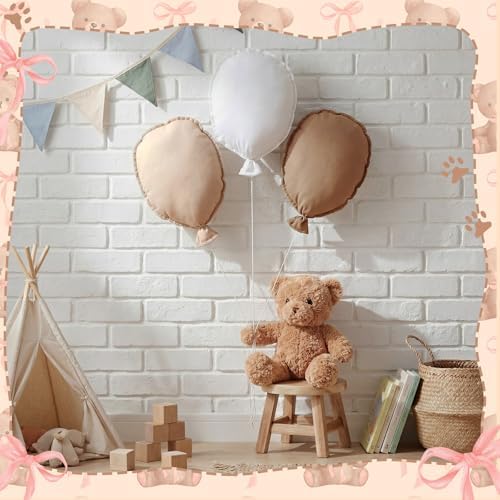 Gejoy 4 Pcs Nursery Wall Decor Blue Fabric Balloon Bear Decorations - Image 4