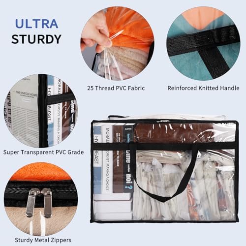 Blanket Storage Bags Extra Large 60L 4 Pack Clothes Organizer - Image 4
