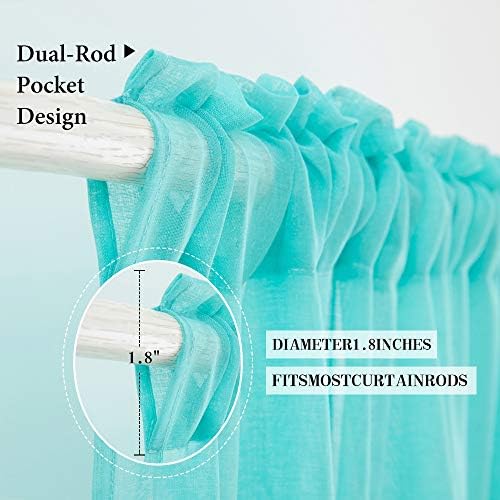 MIULEE Turquoise Window Valance 1 Panel 54W x 18L - Image 2