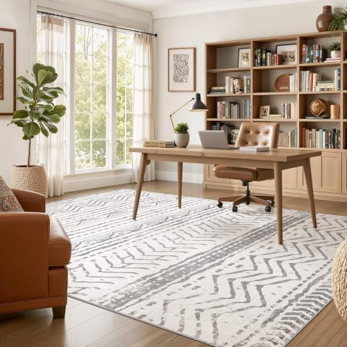 Nakagishi Area Rugs 8x10 Living Room: Washable Boho Large Neutral Soft - Image 5