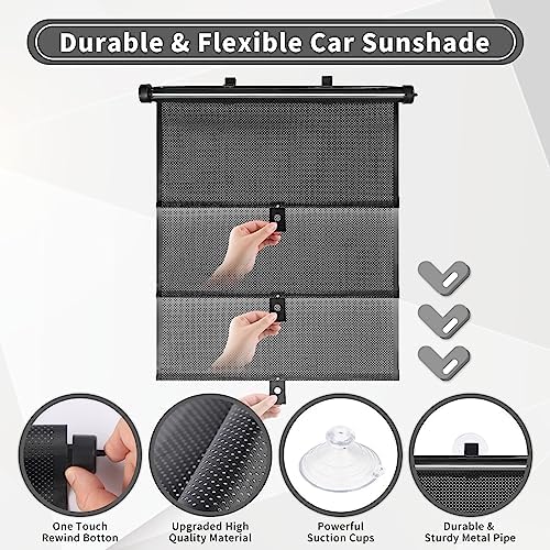 Sfee Car Window Shade for Side Windows, 2 Pack Sun Shade Retractable for Car - Image 4