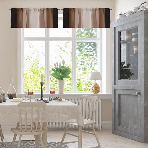 Emvency Valances for Windows, 2 Pack, 52x12 Inch, Striped Retro - Image 2