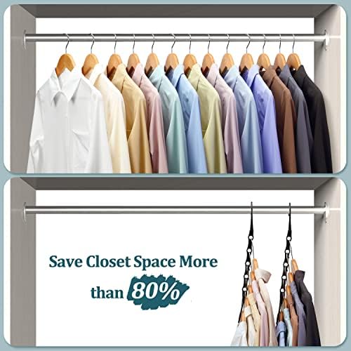 AMKUFO 6 Pack-Closet-Organizers-and-Storage, Space-Saving-Hangers Black - Image 2