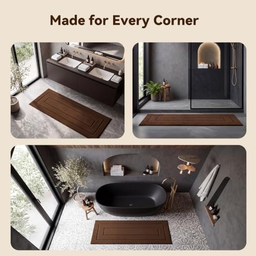 GRANNY SAYS Brown Bathroom Rug 24" x 59", Non-Slip Microfiber Bath Mat - Image 7