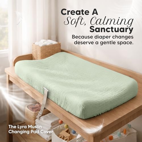 2-Pack Muslin Diaper Changing Pad Covers Boy, Soft Breathable - Image 2