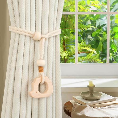 2 Pack Wooden Curtain Tiebacks - Image 3